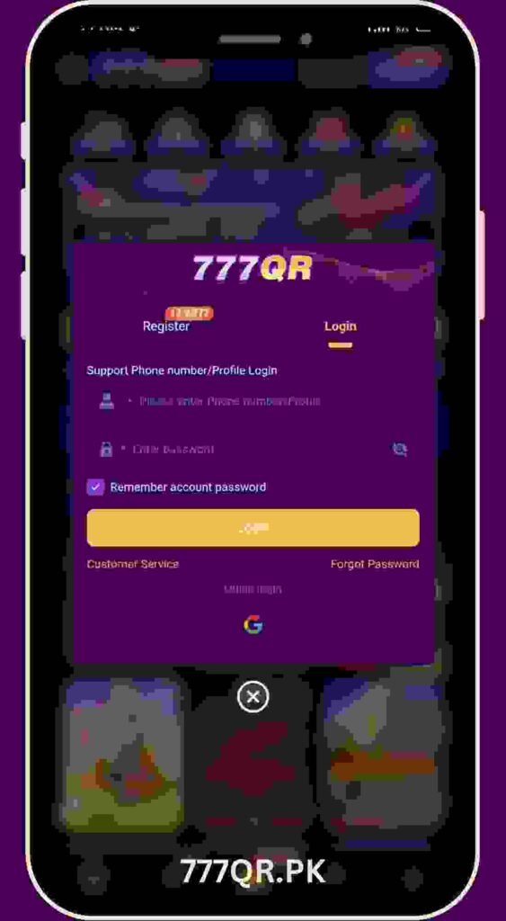 777QR Game APK Login Process